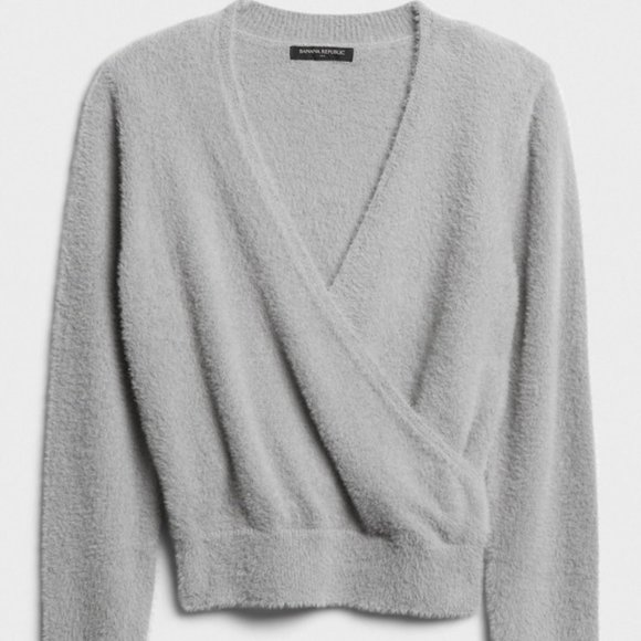Banana Republic Sweaters - Banana Republic Eyelash Wrap Sweater Gray Soft